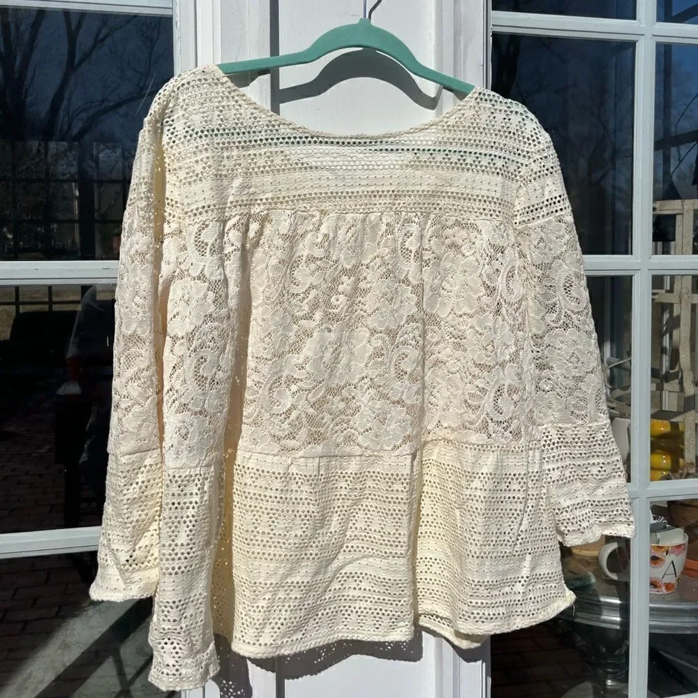 Anthropologie Meadow Rue Lace Cross-back Top NWT